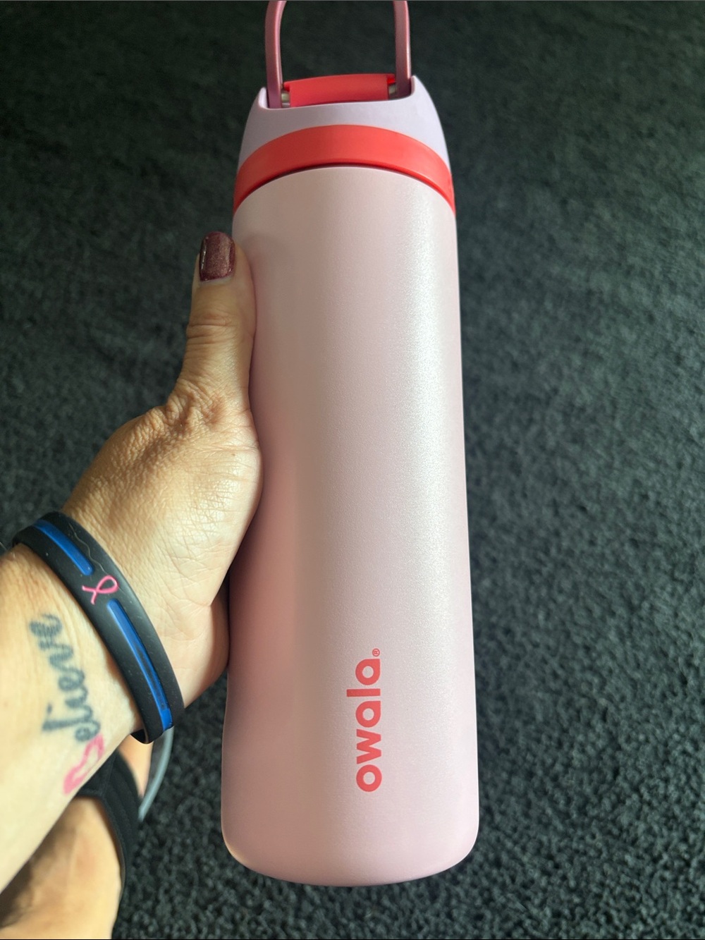 OWALA Pink Insulated Water Bottle - Travel Friendly
